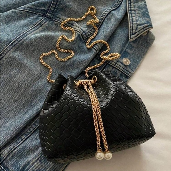 Black faux woven mini crossbody bag onyx FREE ZARA - Picture 3 of 7